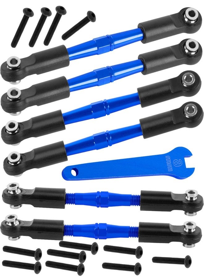 hopsupRC Adjustable Turnbuckles Camber Upgrades Part for 1/8 Typhon 4WD 3S MEGA 550 BLX,1/10 Big Rock 4X4 V3 3S BLX RC Car,Tie Rod Set Link Linkage Rod,Adjustable Links Steering Links,(Navy Blue). - Image 1